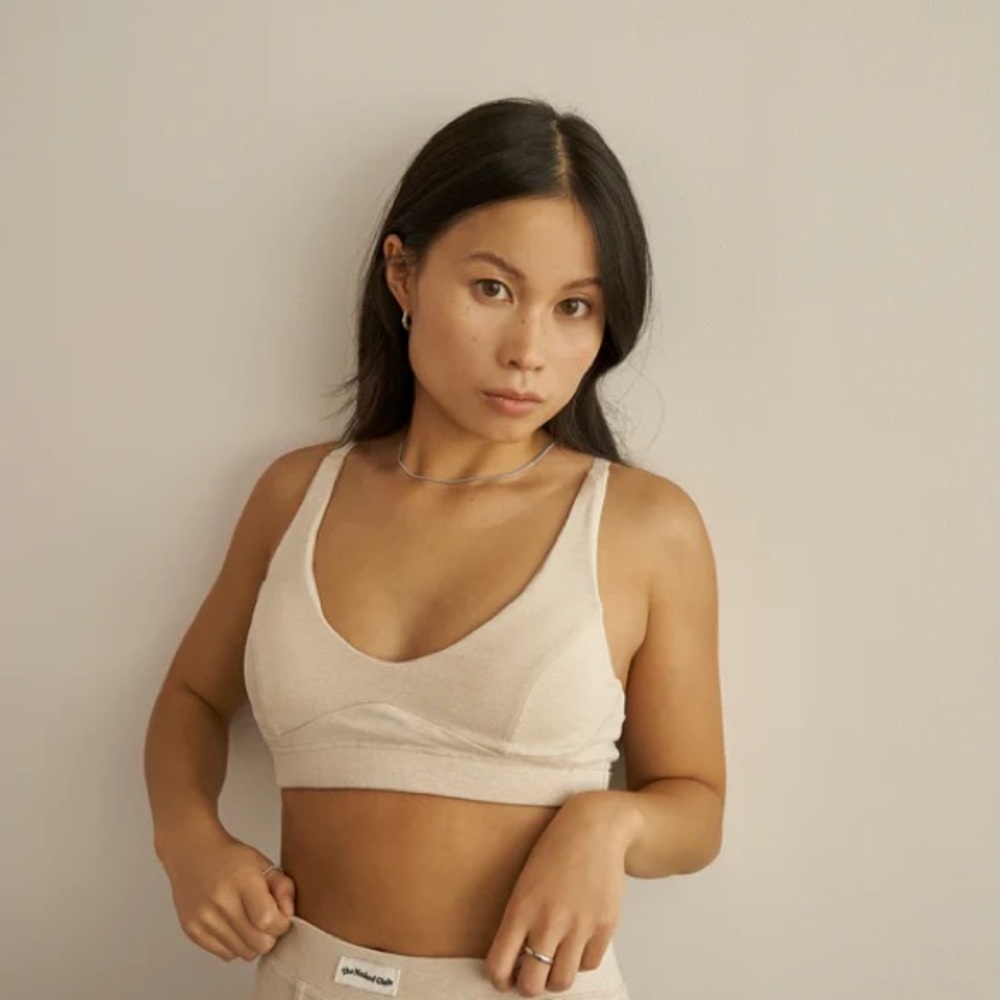 The Naked Club Organic Cotton Hemp Bralette in Cream XS